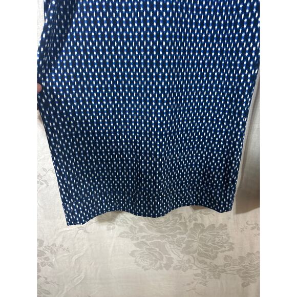 J Jill Wearever Pull On Pants 4X Blue Print Wide Full Leg Smooth Fit Ponte - Picture 2 of 8
